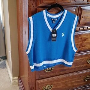 NWT PLAYBOY Women's Blue & White Vest
